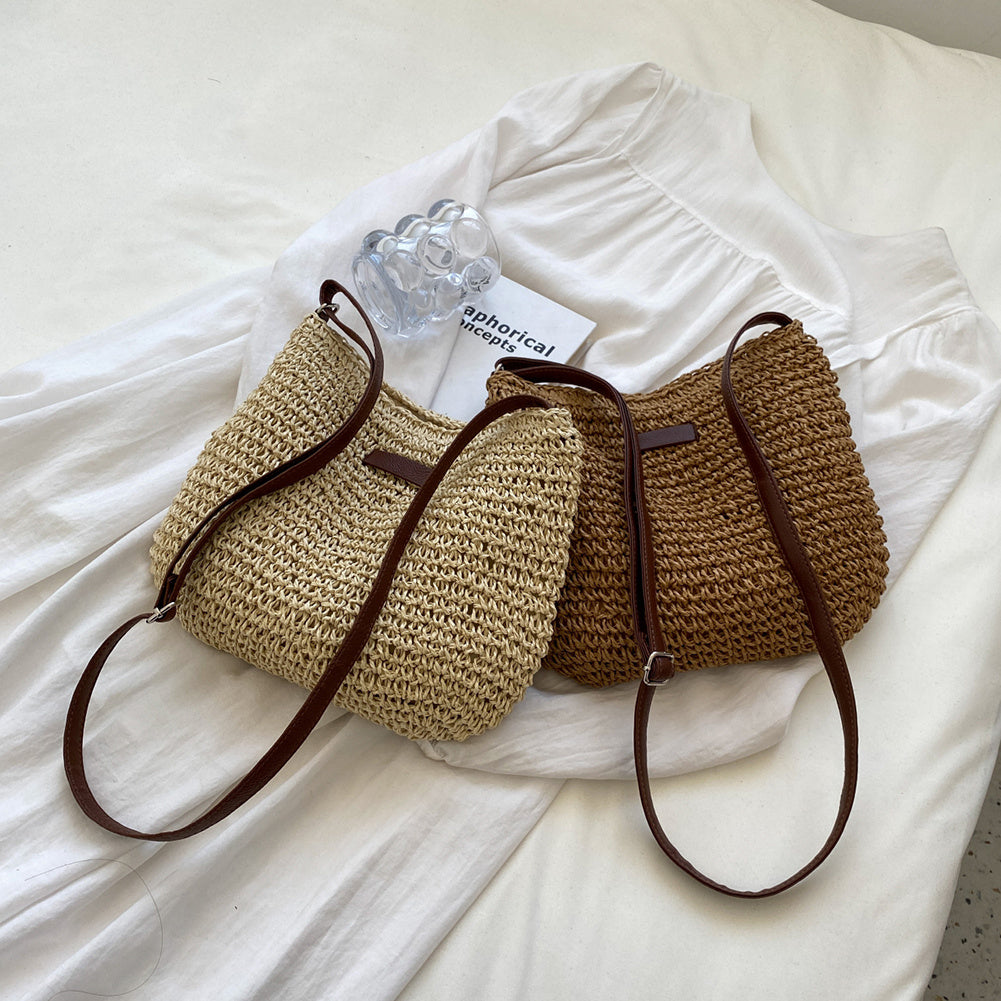 Woven Rattan Shoulder Bag – Boho Chic Summer Crossbody