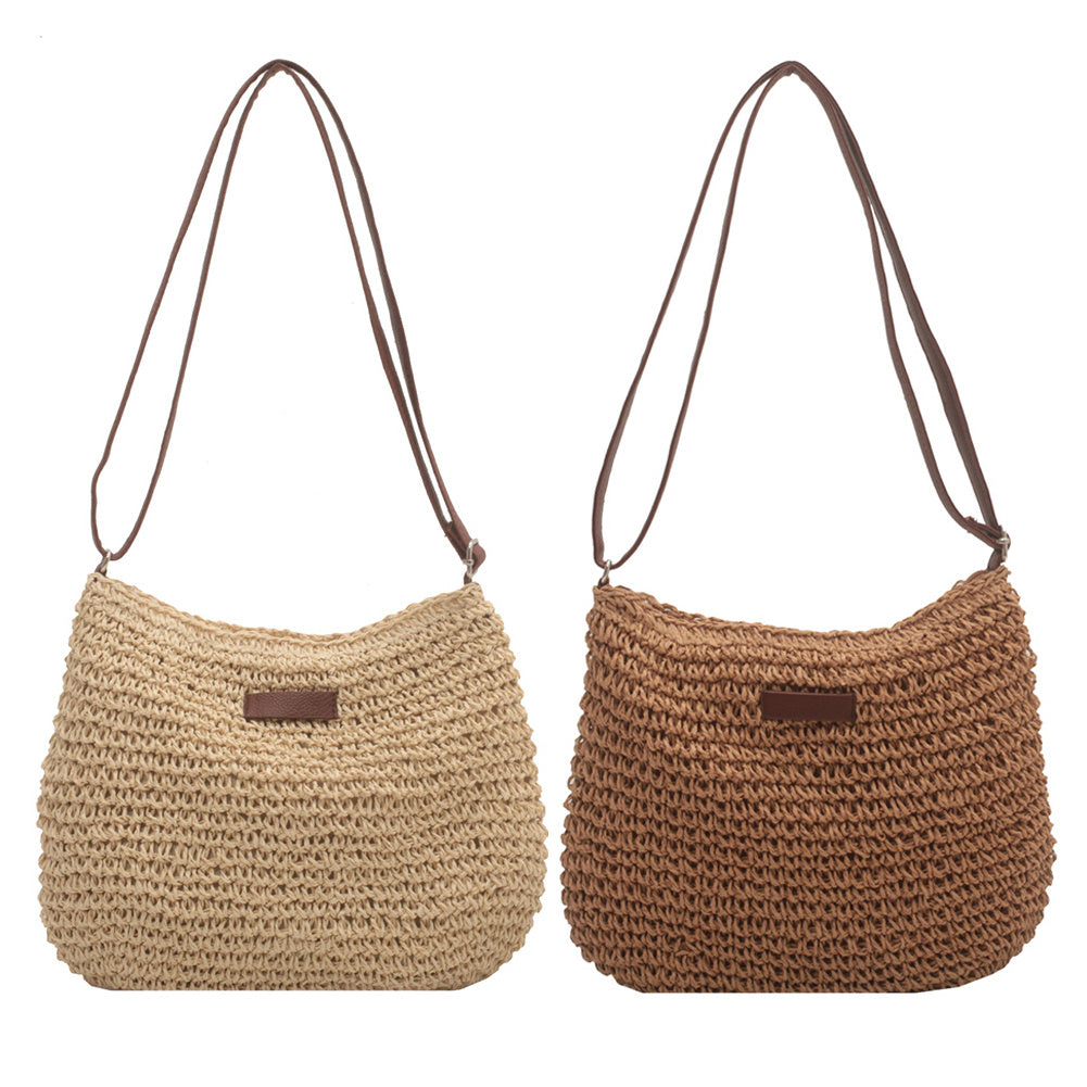 Woven Rattan Shoulder Bag – Boho Chic Summer Crossbody