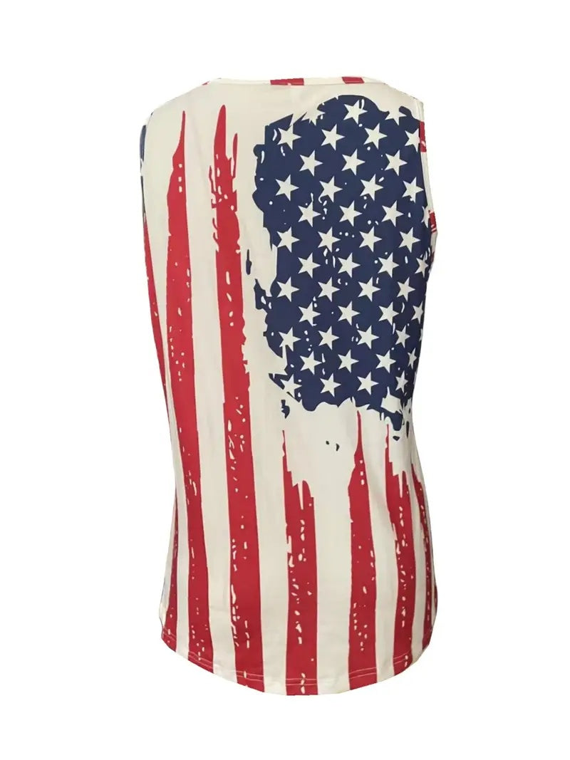 Patriotic USA Flag Tank Top – Women's Sleeveless Summer Tee