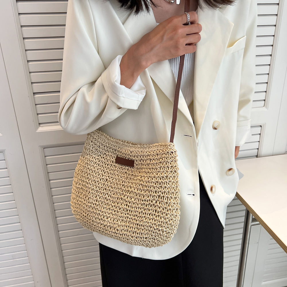 Woven Rattan Shoulder Bag – Boho Chic Summer Crossbody