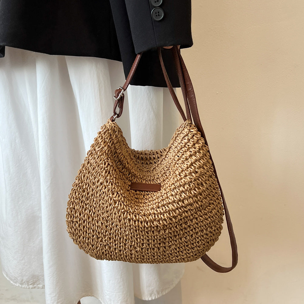 Woven Rattan Shoulder Bag – Boho Chic Summer Crossbody