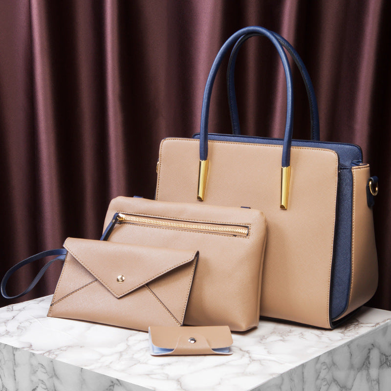 4-Piece Elegant Handbag Set – Structured Tote with Matching Accessories