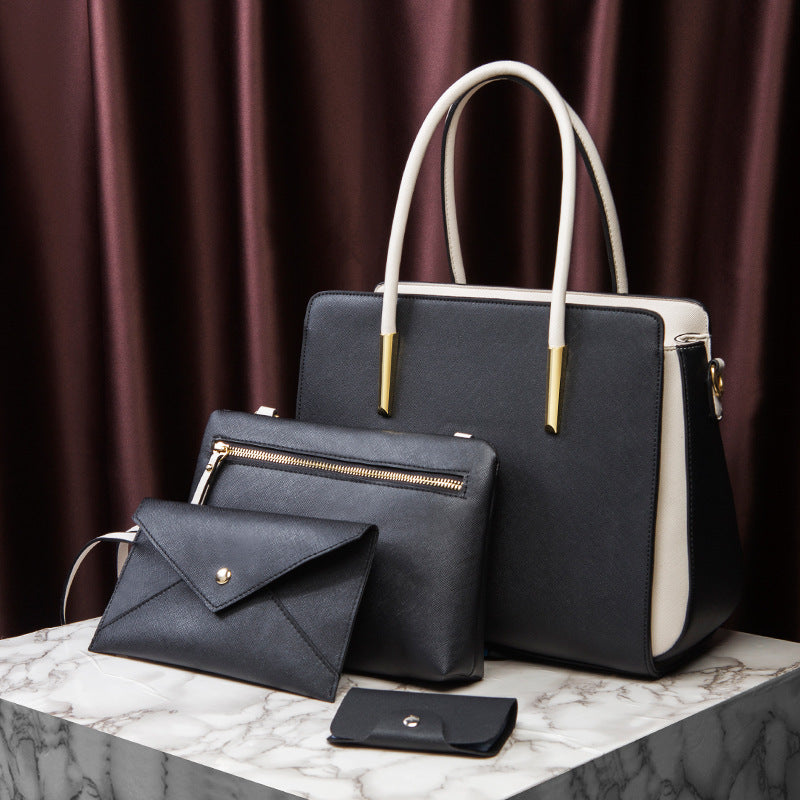 4-Piece Elegant Handbag Set – Structured Tote with Matching Accessories