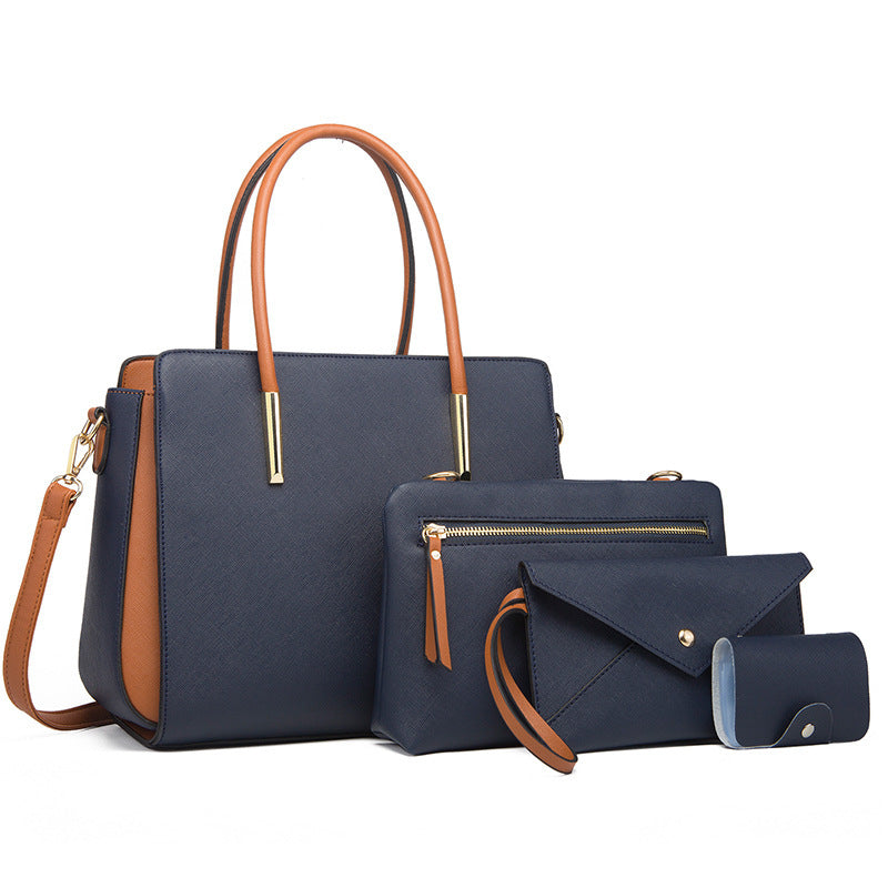 4-Piece Elegant Handbag Set – Structured Tote with Matching Accessories