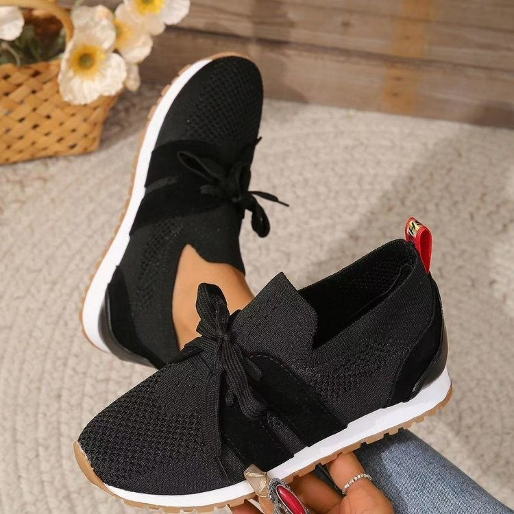 Women's Lightweight Knit Slip-On Sneakers with Laces