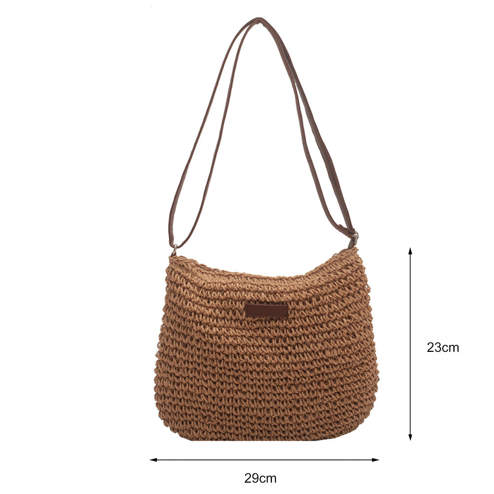 Woven Rattan Shoulder Bag – Boho Chic Summer Crossbody