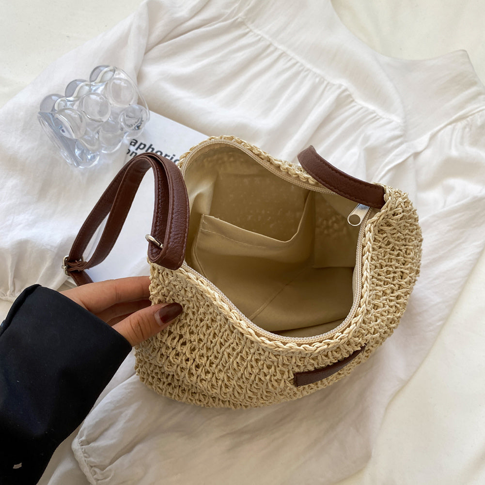 Woven Rattan Shoulder Bag – Boho Chic Summer Crossbody