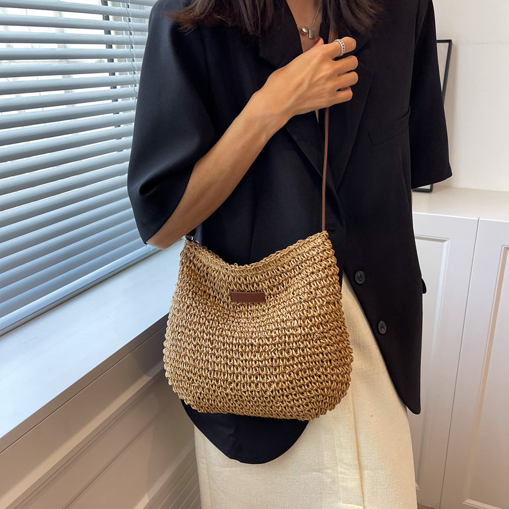 Woven Rattan Shoulder Bag – Boho Chic Summer Crossbody