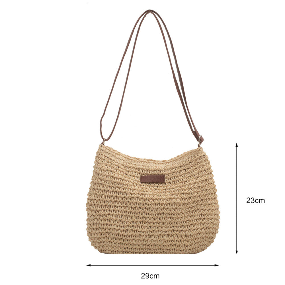 Woven Rattan Shoulder Bag – Boho Chic Summer Crossbody
