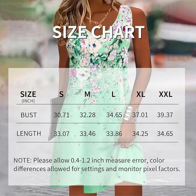 Floral Bliss Sleeveless Summer Dress – Casual A-Line Sundress